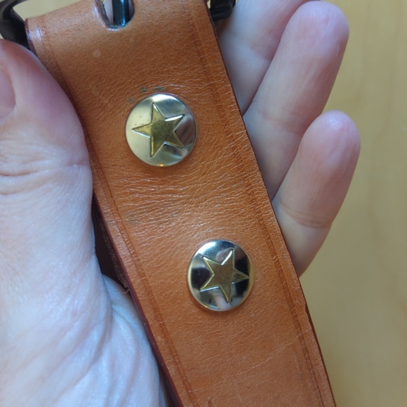 Vintage Tooled Leather Belt, 43" Size 36 US M - Picture 3 of 10